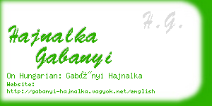 hajnalka gabanyi business card